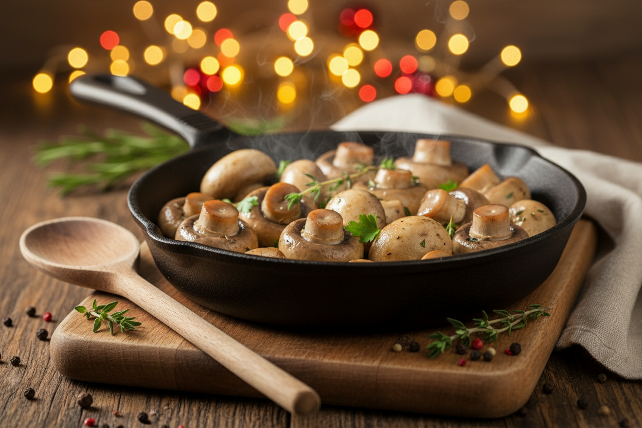 Knoblauch-Champignons wie vom Weihnachtsmarkt