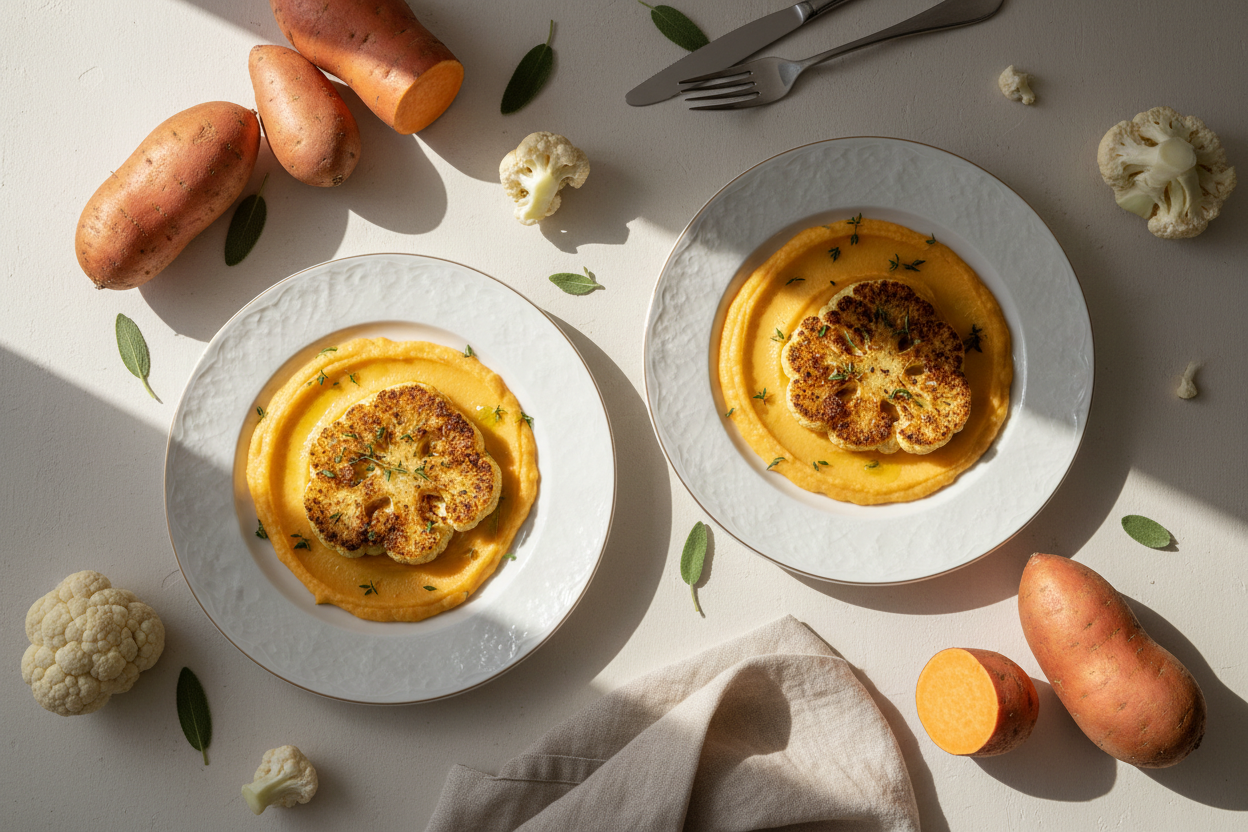 make the beetroot puree lighter like sweet potatoe colored